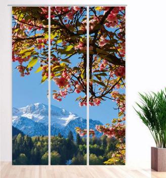 Preview: Flächenvorhang Bergblüten  3er Set, Schiebegardine, Schiebegardinen, blickdicht, Flächenvorhang blickdicht, Schiebevorhang,